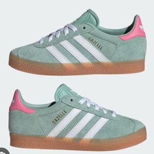 Adidas Kids Gazelle Sneakers - Hazy Green/Cloud White/Bliss Pink